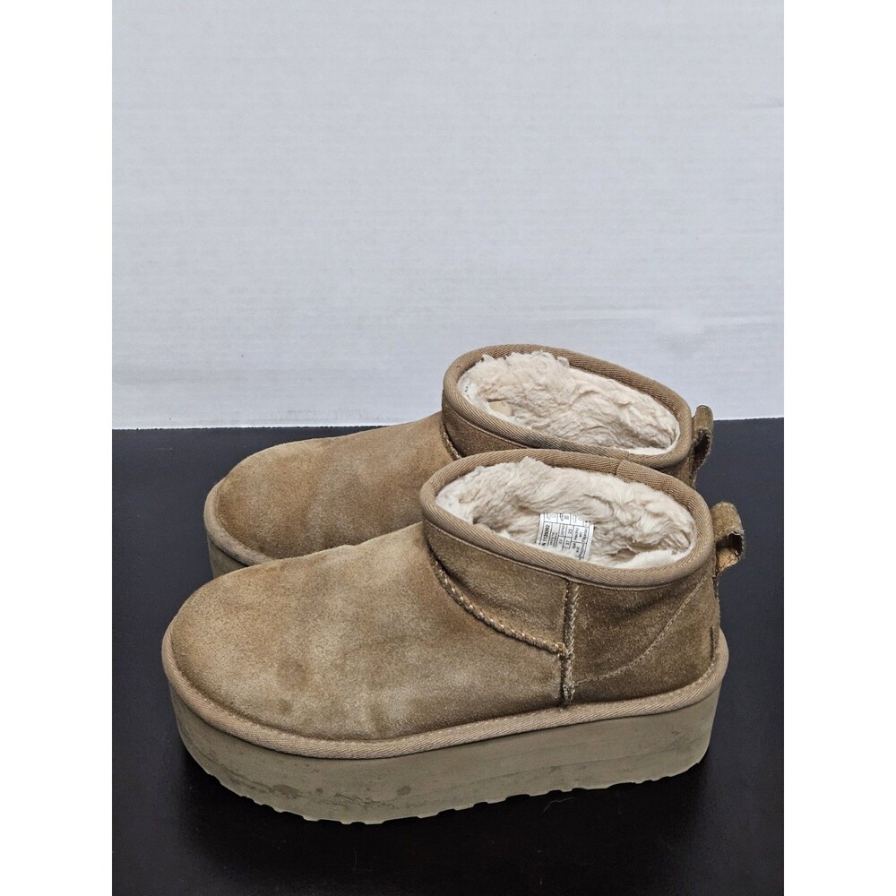 Sz 6 - UGG Classic Ultra Mini Platform Women's Ankle Boots - Chestnut